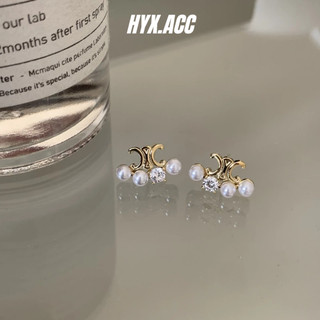 Bông tai nữ ngọc trai pháp bông tai kim loại bông tai bông tai bạc kim ngọc trai