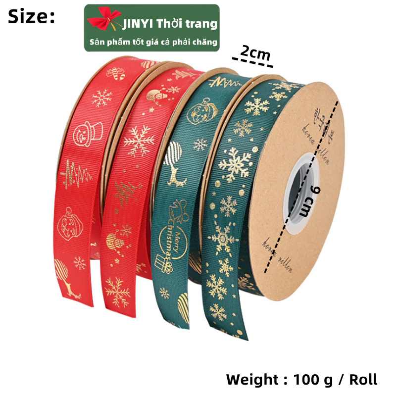 Cuộn Dây Ruy Băng 5M Trang Trí Giáng Sinh