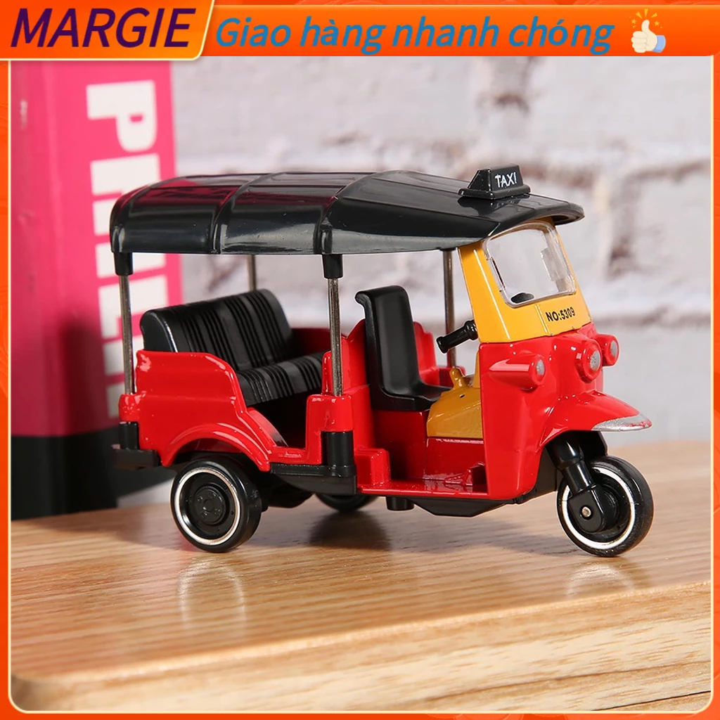 Mô hình xe ba bánh bằng hợp kim phỏng cao Xe trẻ em Đồ chơi có chức năng trượt MARGIE B.
