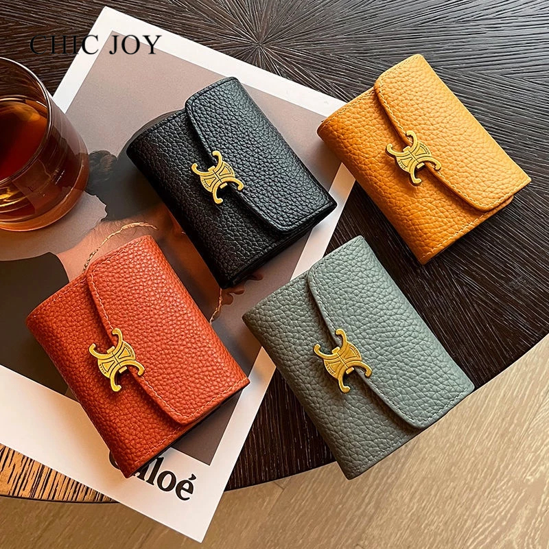 Túi đựng tiền xu CHIC JOY mỏng đơn giản và tinh tế khe cắm thẻ đa năng dung lượng lớn
