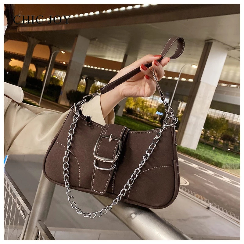 CHIC JOY / Túi Xách Đeo Vai Kẹp Nách Bề Mặt Nhám Mềm Mại Thời Trang Retro Đơn Giản Cao Cấp Dành Cho Nữ