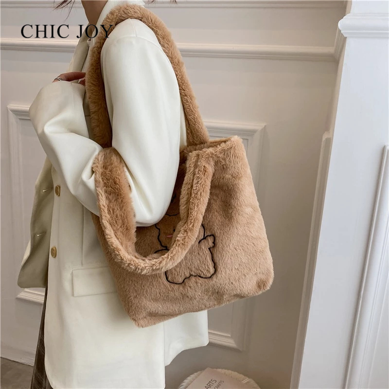 CHIC JOY Túi Tote Đeo Vai Bằng Vải Bông PP / Tote Màu Sắc Ngọt Ngào Dung Tích Lớn Phong Cách