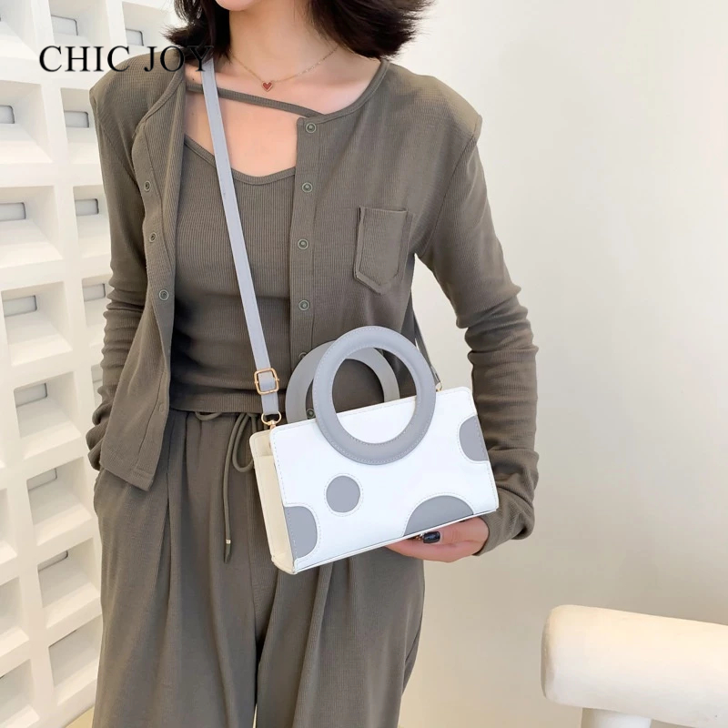 CHIC JOY Túi Xách Đeo Vai Bằng Nhựa PP / One Phối Màu Tương Phản Đơn Giản Thời Trang Phong Cách Hàn Quốc
