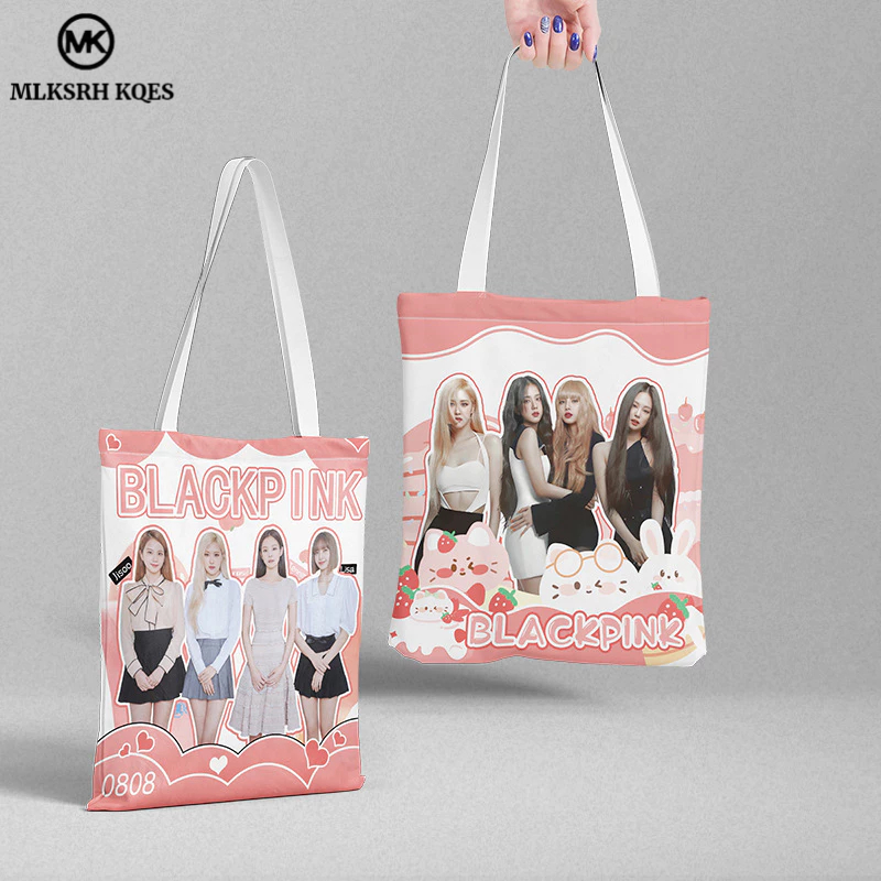 Túi xách MLKSRH KQES 36x39cm vải canvas in họa tiết Blackpink