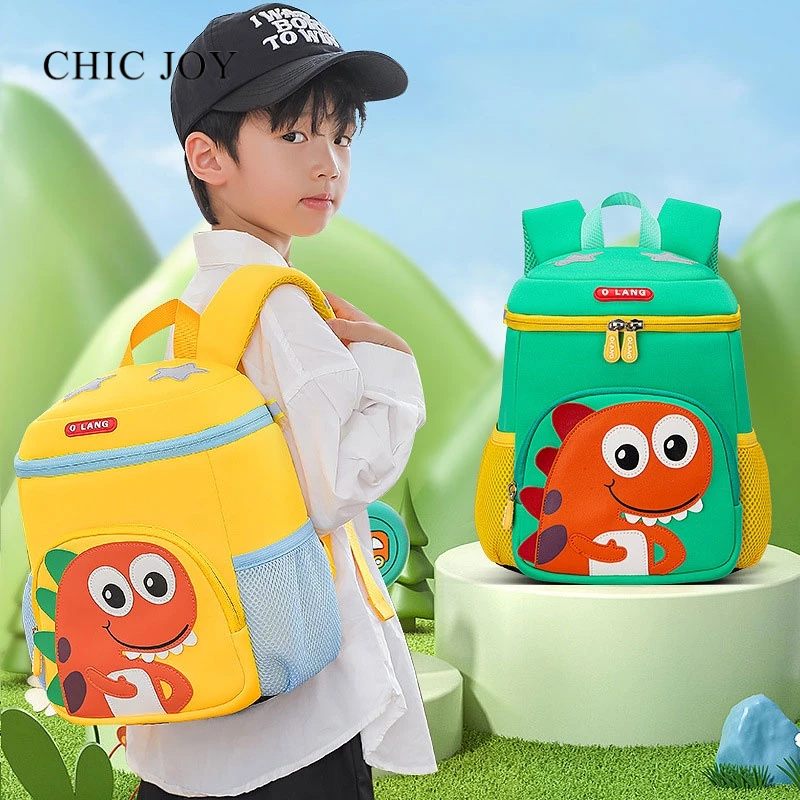 Balo học sinh CHIC JOY cỡ lớn chống mòn hoạt hình khủng long dễ thương cho trẻ em