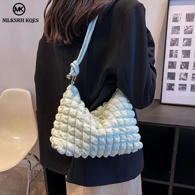 MLKSRH KQES Túi Xách Đeo Vai Bằng Chất Liệu nylon Màu Trơn Mềm Mại Kiểu Dáng Đơn Giản Hợp Thời Trang