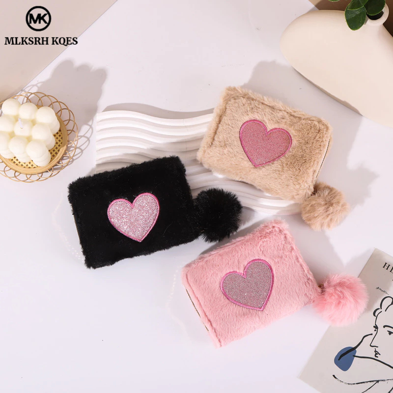 MLKSRH KQES Ví Đựng Tiền Xu Bằng Bông Thêu Họa Tiết Hoạt Hình Phối Khóa Kéo Xinh Xắn