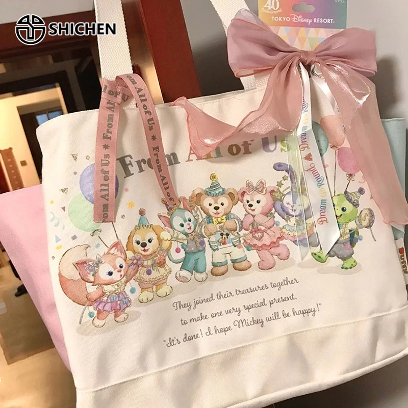 SHI CHEN Túi Xách canvas Sức Chứa Lớn In Họa Tiết Hoạt Hình Dễ Phối Đồ Đơn Giản Cho Nữ Sinh