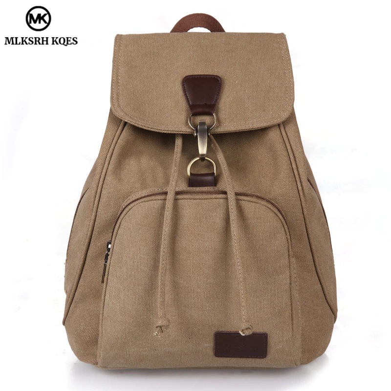MLKSRH KQES Ba Lô Vải canvas Thiết Kế Cỡ Lớn Phong Cách Cổ Điển Thời Trang Cho Nữ