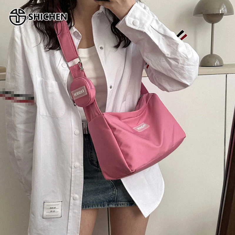 SHI CHEN Túi Xách Vải oxford Nhẹ Sức Chứa Lớn Thời Trang Phong Cách Hàn Quốc Đơn Giản Dễ Phối Đồ [Không Có Mặt Dây Chuyền]
