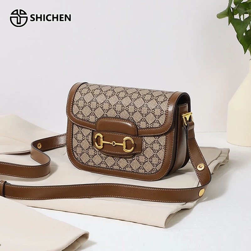 SHI CHEN Túi Đeo Chéo Da PU Sức Chứa Lớn Thời Trang Phong Cách Pháp Cho Nữ