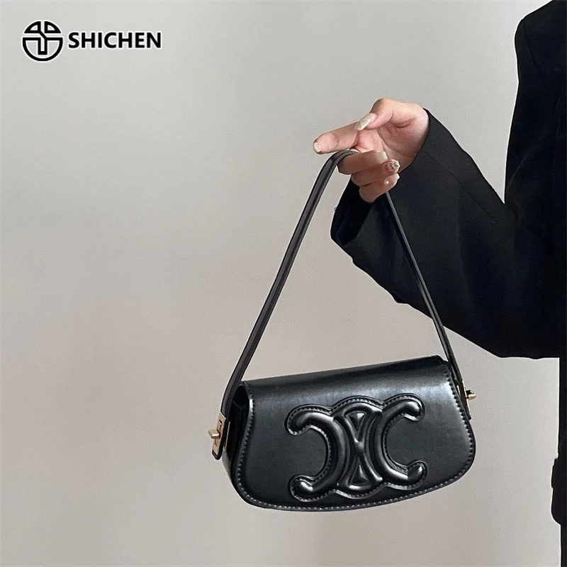 SHI CHEN Túi Đeo Vai / Đeo Dưới Cánh Tay Màu Trơn Thời Trang Vintage Chất Lượng Cao Mới Đơn Giản Và Đa Năng Làm Việc