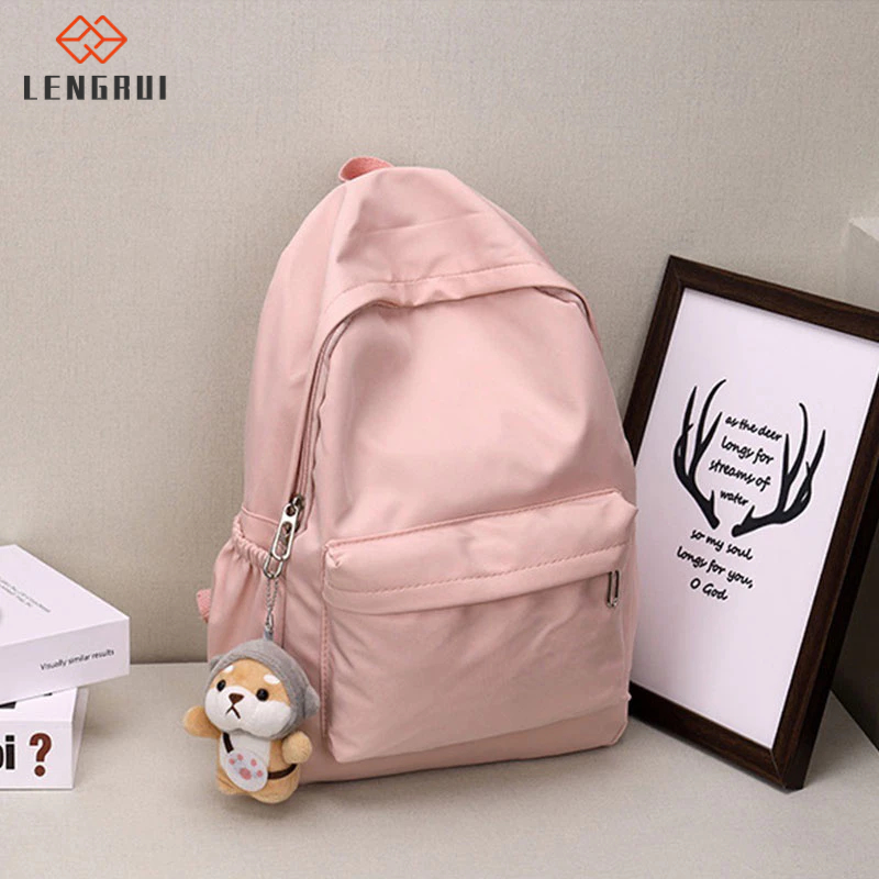 FOREVER LENGRUI Ba Lô Đi Học / Du Lịch Cỡ Lớn Thiết Kế Đơn Giản Thời Trang Theo Phong Cách Hàn Quốc