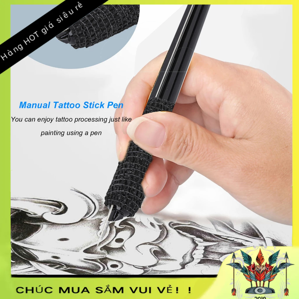 Bút Xăm Cầm Tay Kèm Kim Xăm Chất Lượng Cao Dành Cho Người Mới Bắt Đầu - Máy Xăm Cầm Tay BeautyTop01