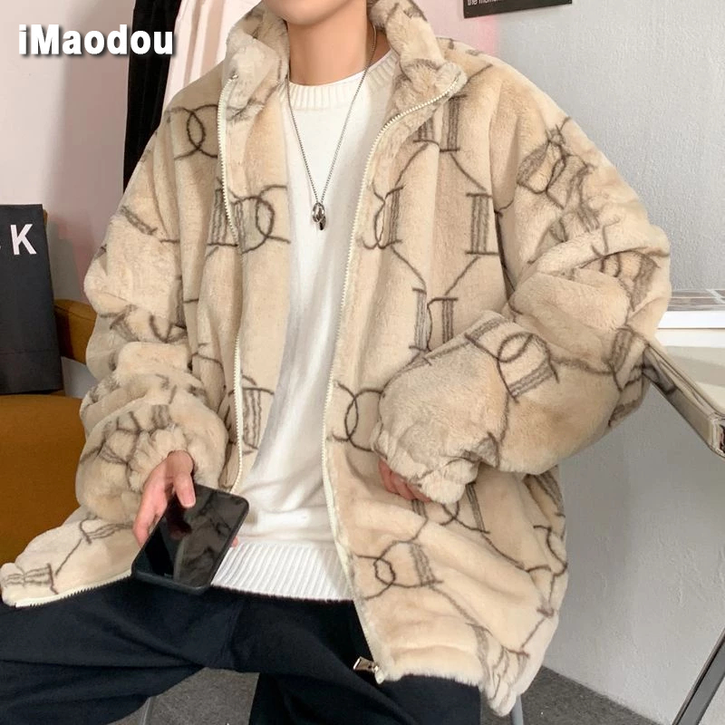 IMaodou Áo Khoác Đệm cotton Len Lông Cừu Giữ Ấm Phong Cách Đường Phố hong kong Thời Trang Mùa Đông Cho Nam