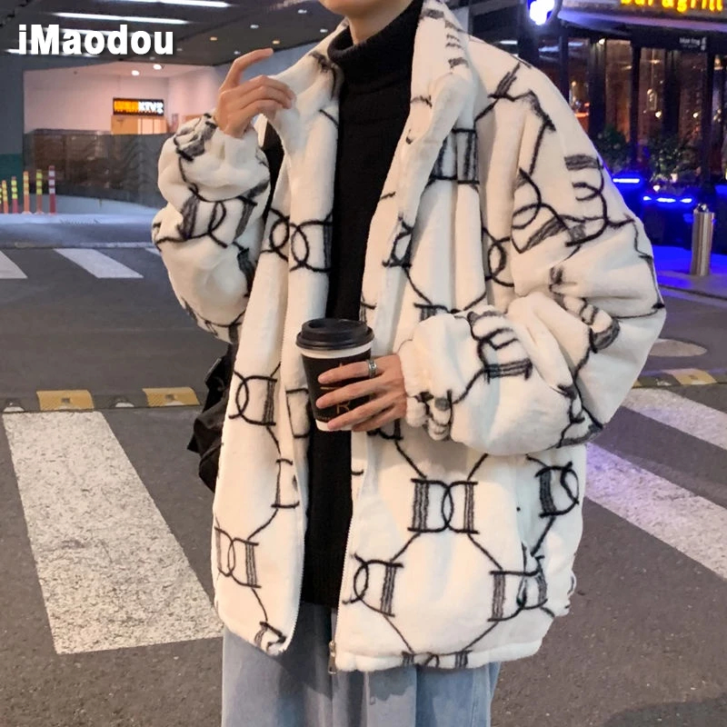 IMaodou Áo Khoác Đệm cotton Len Lông Cừu Giữ Ấm Phong Cách Đường Phố hong kong Thời Trang Mùa Đông Cho Nam