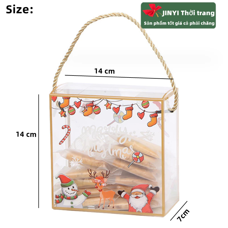 Hộp Quà Giáng Sinh Trong Suốt 14 * 14 * 7cm
