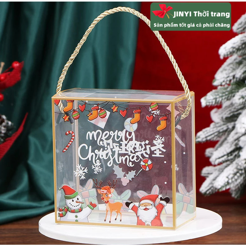 Hộp Quà Giáng Sinh Trong Suốt 14 * 14 * 7cm
