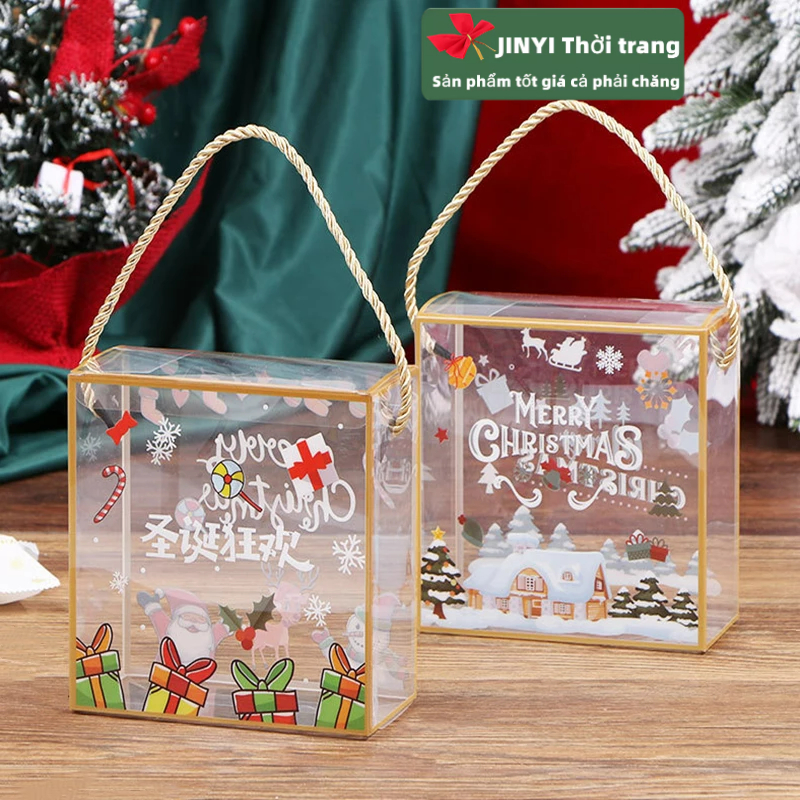 Hộp Quà Giáng Sinh Trong Suốt 14 * 14 * 7cm