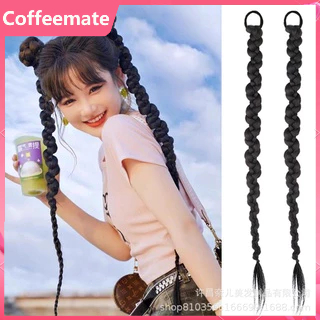 Bím Tóc Giả 70CM Màu Đen Tự Nhiên Phong Cách Phương Tây Cho Nữ DIY