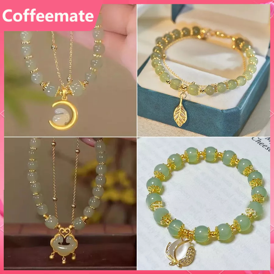 ⚡⚡Vòng Tay Co Giãn Xâu Hạt Nephrite Hình Thỏ Thời Trang Cho Nữ