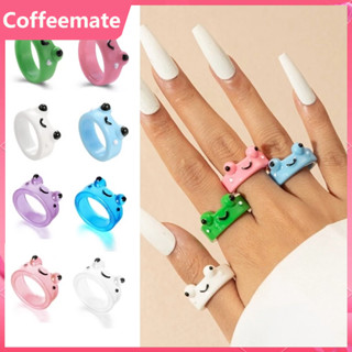 ⚡Nhẫn Cặp Hình Chú Ếch Xanh Lá / Hồng Dễ Thương Xếp Chồng Đơn Giản Làm Quà Tặng Bạn Gái / Nam Nữ