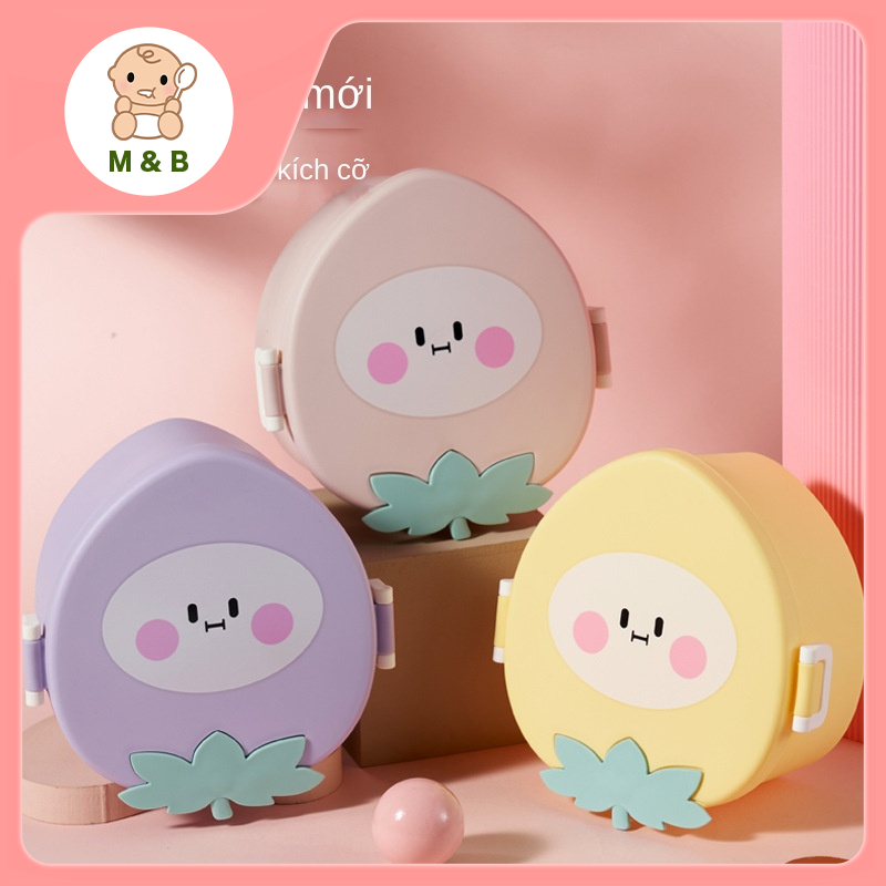 Hộp ăn trưa ngăn trẻ em đào dễ thương mới