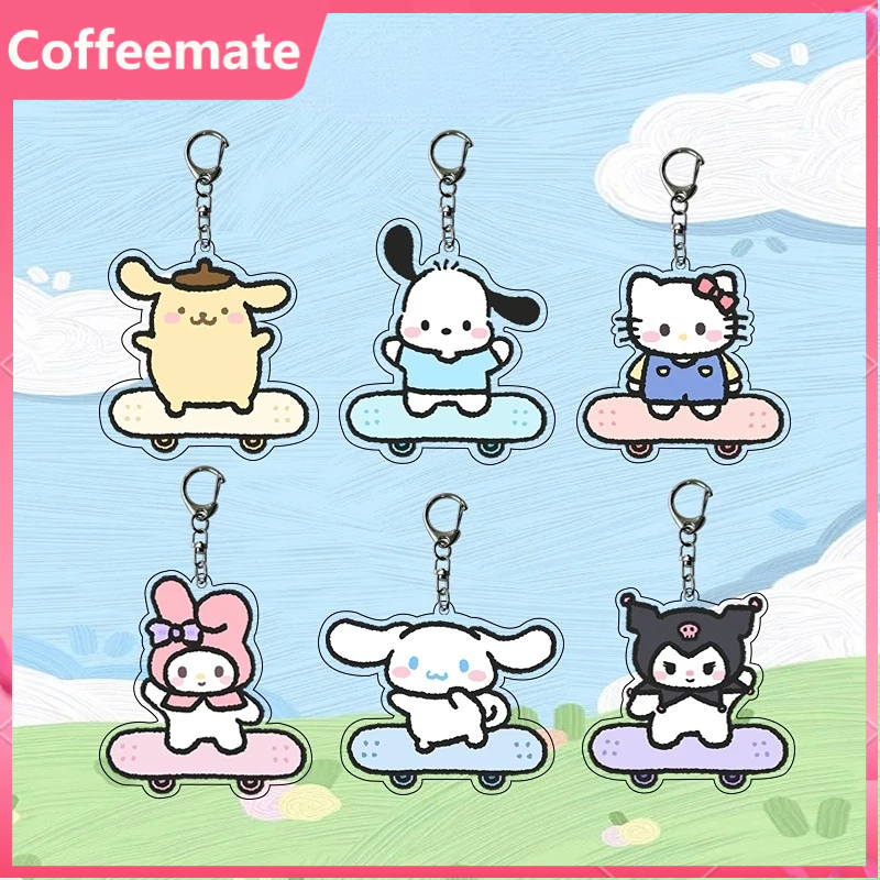 ⚡Mới Móc Khóa Hình Ván Trượt Sanrio Chất Liệu Acrylic
