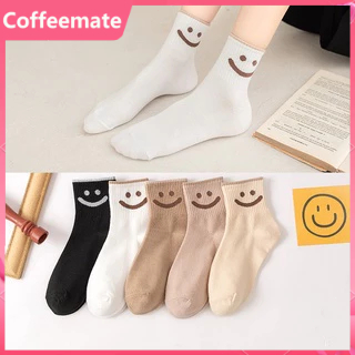 Đôi Tất Cotton Dày Hoạ Tiết Mặt Cười Xinh Xắn Cho Nữ