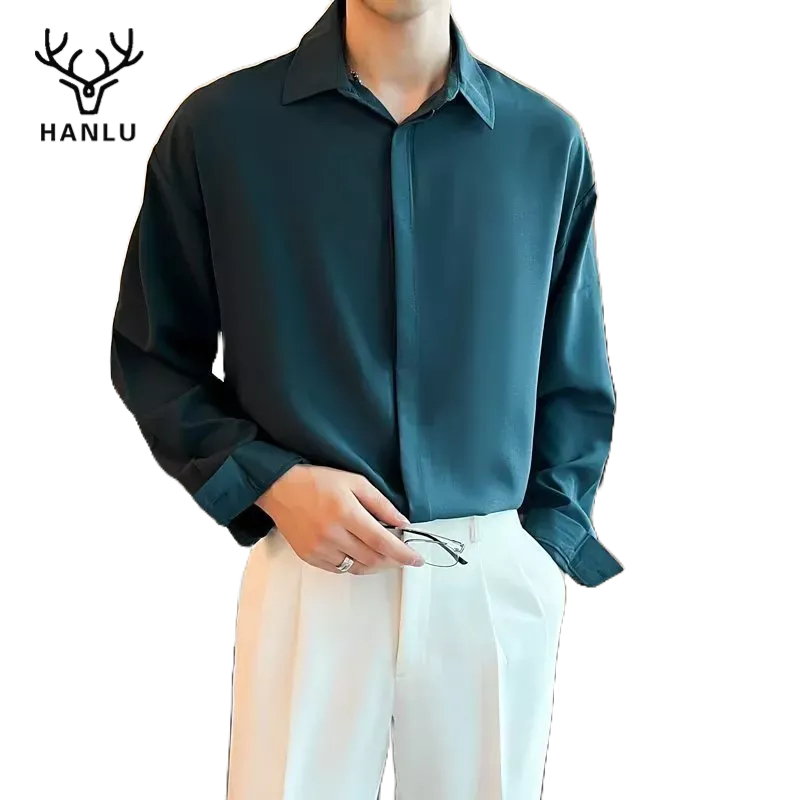 Hanlu Áo Sơ Mi Dài Tay Đơn Giản Phong Cách Doanh Nhân Thời Trang Hàng Ngày Chất Lượng Cao Cho Nam