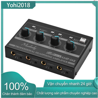 Bộ khuếch đại âm thanh tai nghe 4 kênh AMP-14 điều chỉnh đầu vào RCA 6.32mm/3.5mm