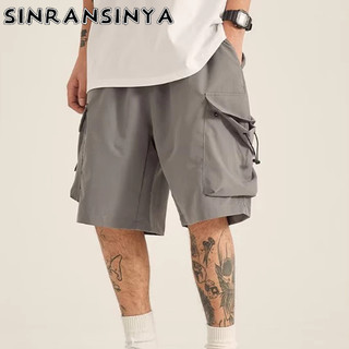 Sinransinya Quần Short Dáng Rộng Phong Cách Hàn Quốc Thời Trang Cho Nam