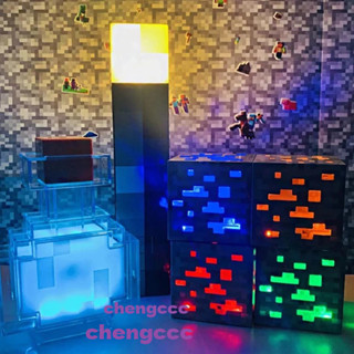 Đèn Pin LED Hình Trò Chơi Minecraft Brownstone Sáng Tạo Có Thể Sạc Lại Trang Trí Phòng Ngủ Cho Bé