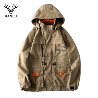 Hanlu Áo Khoác Chống Gió / Chống Thấm Nước / Chống Gió Dáng Rộng Nhiều Túi Đa Năng Chất Lượng Cao Cho Nam