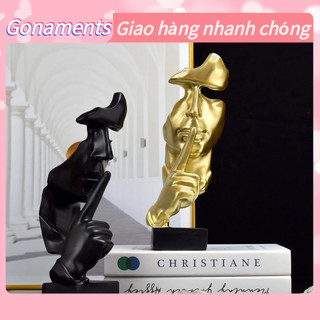 Tượng im lặng không nói decor phòng khách phòng ngủ Gonaments