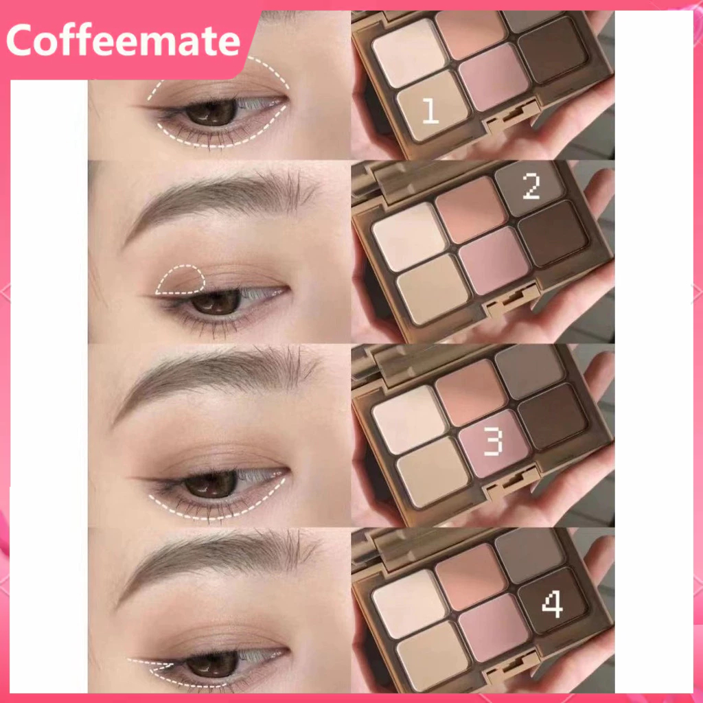 Bảng Phấn Mắt HERORANGE 6 Màu Màu Lì Và Màu Nhũ Kim Tuyến Trang Điểm Lâu Trôi