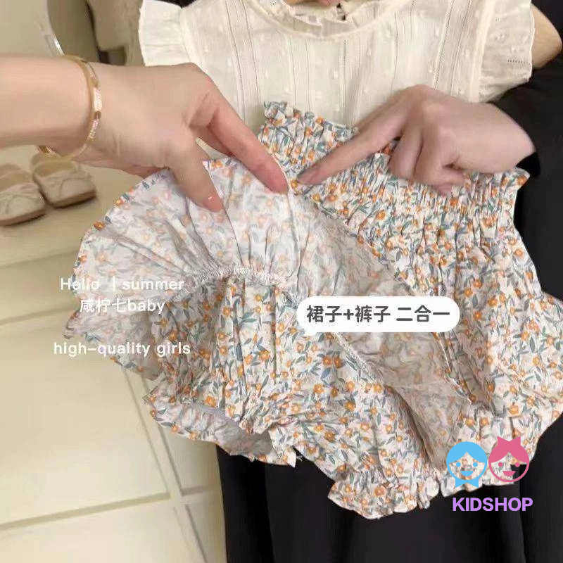 Set Đồ Mùa Hè Hai Món Bằng Vải cotton Phong Cách Mới 2023 Cho Bé Gái