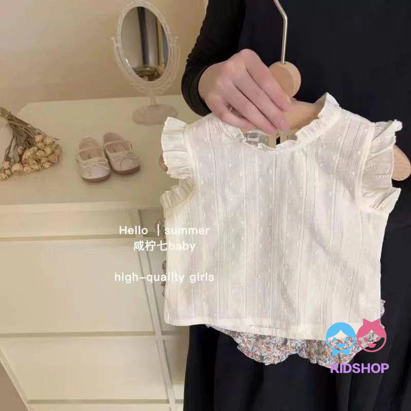 Set Đồ Mùa Hè Hai Món Bằng Vải cotton Phong Cách Mới 2023 Cho Bé Gái