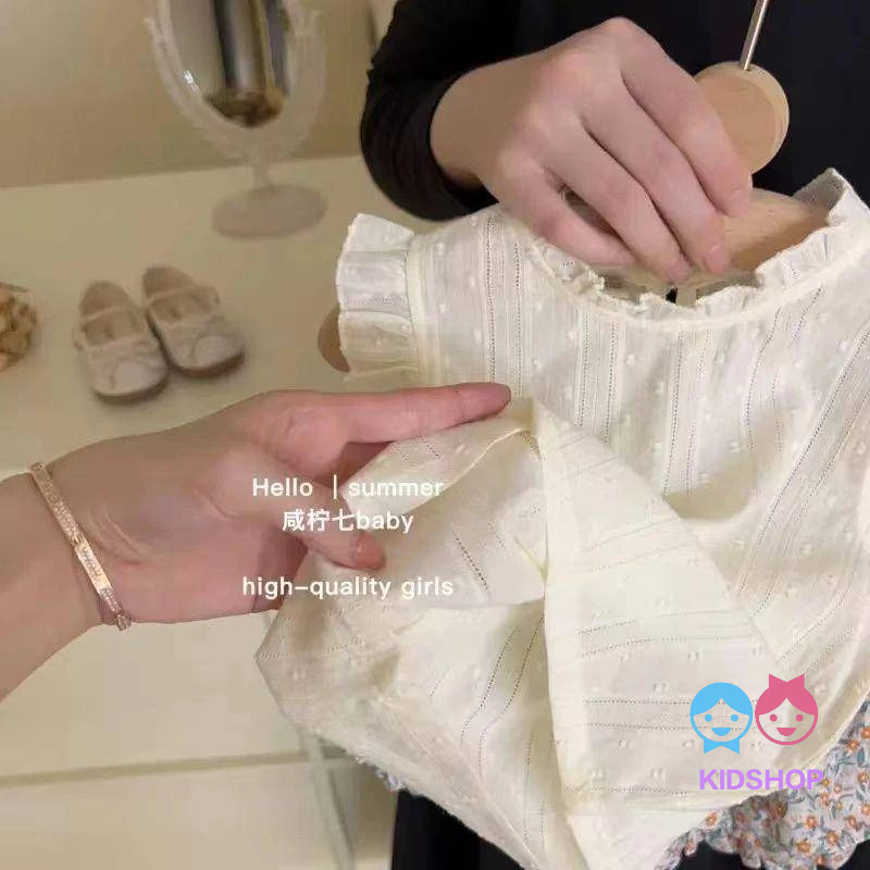 Set Đồ Mùa Hè Hai Món Bằng Vải cotton Phong Cách Mới 2023 Cho Bé Gái