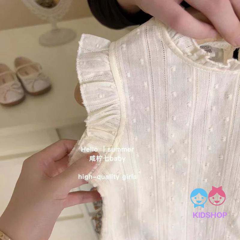 Set Đồ Mùa Hè Hai Món Bằng Vải cotton Phong Cách Mới 2023 Cho Bé Gái