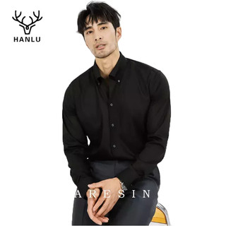 Hanlu Áo Sơ Mi Nam Dài Tay Màu Trơn Phong Cách Doanh Nhân Thời Trang