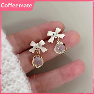 Bông tai mạ bạc 925 hình nơ đính đá opal sang trọng