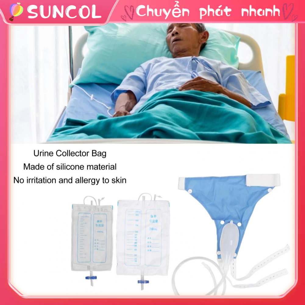 Túi Đựng Nước Tiểu An Toàn Thoáng Khí 1000Ml 2000Ml Thoát Bằng Silicon Dung Tích Lớn Cho Người Cao Tuổi SUNCOL