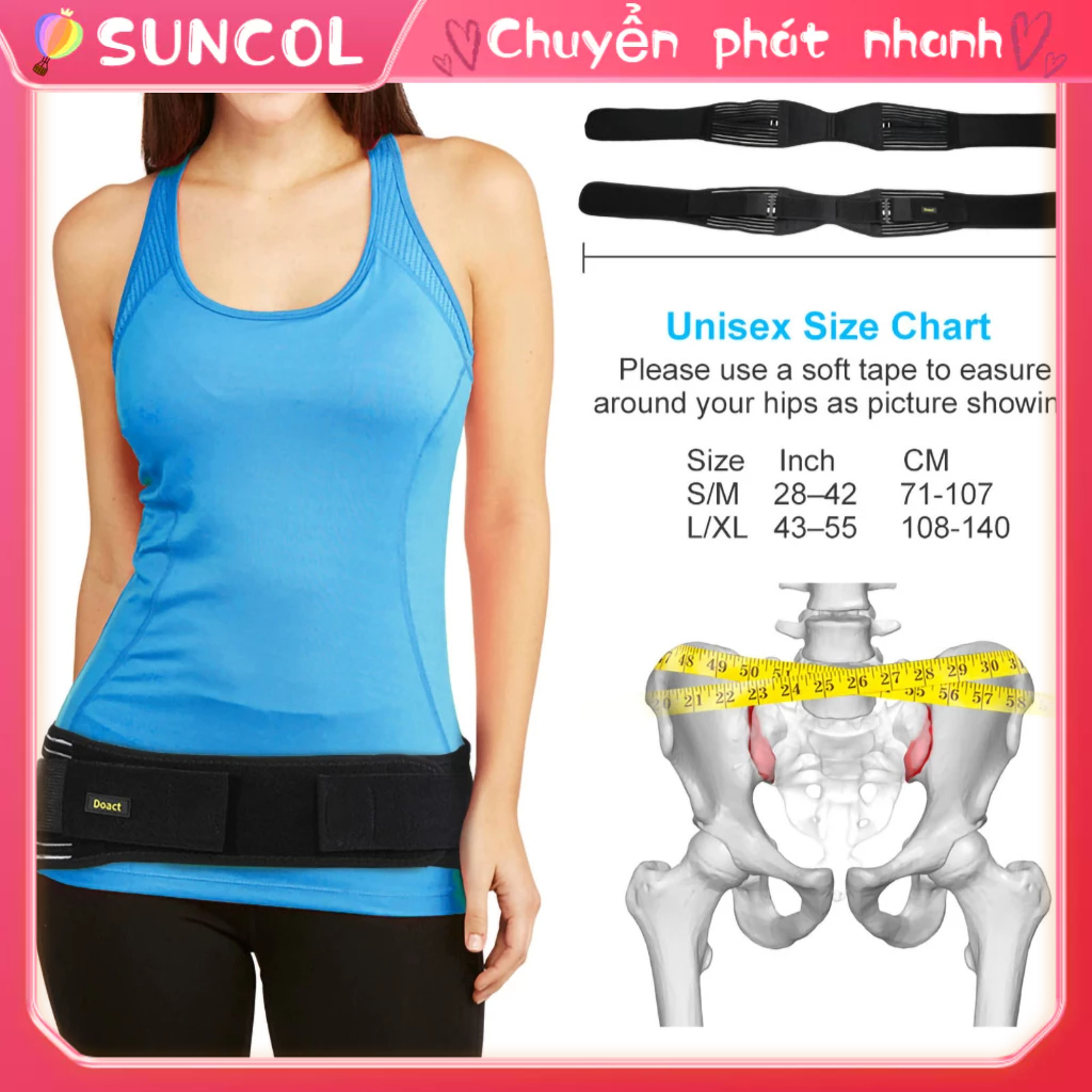 Đai hông Sacroiliac giúp giảm đau thần kinh tọa vùng chậu lưng dưới và chân ổn định khớp SI SUNCOL