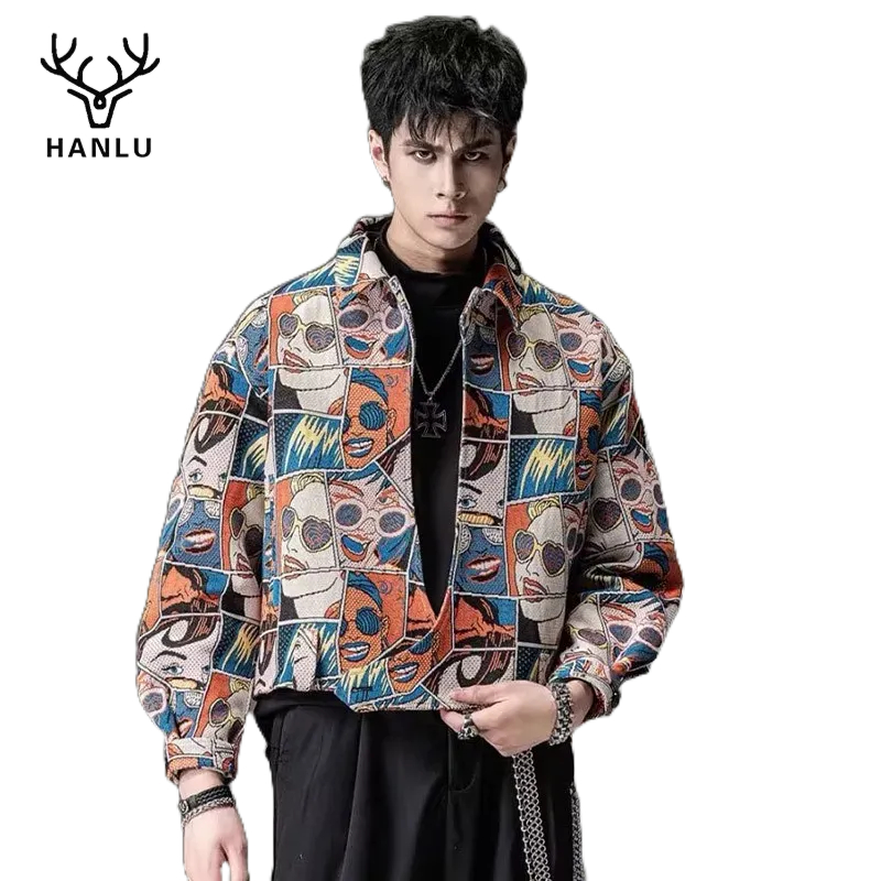 Áo Khoác cotton In Hình Đầu Hổ Phong Cách retro Cho Nam