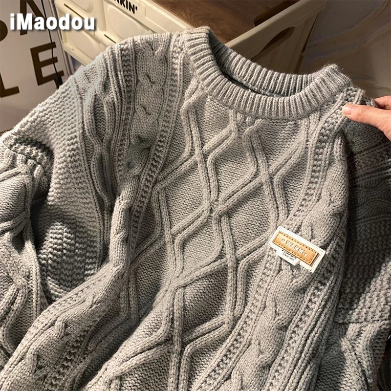 IMaodou Áo Khoác sweater Dệt Kim Dáng Rộng Mềm Mại Phong Cách Nhật Bản Thời Trang Thu Đông Cho Nam Và Nữ