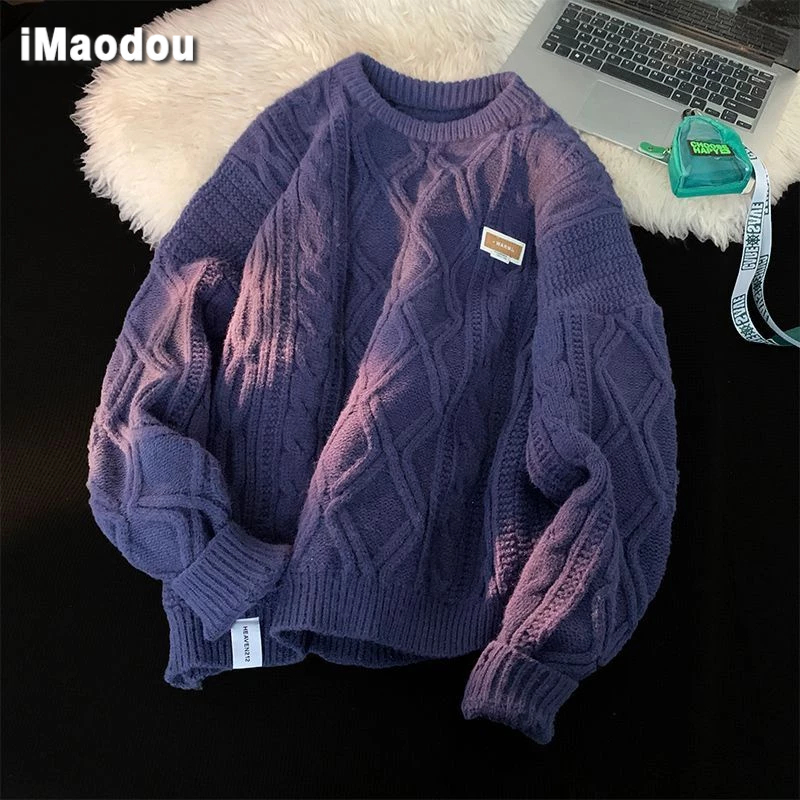 IMaodou Áo Khoác sweater Dệt Kim Dáng Rộng Mềm Mại Phong Cách Nhật Bản Thời Trang Thu Đông Cho Nam Và Nữ