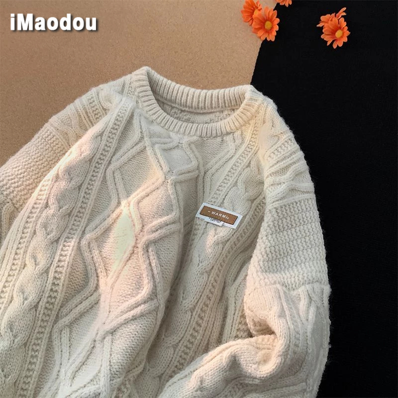 IMaodou Áo Khoác sweater Dệt Kim Dáng Rộng Mềm Mại Phong Cách Nhật Bản Thời Trang Thu Đông Cho Nam Và Nữ