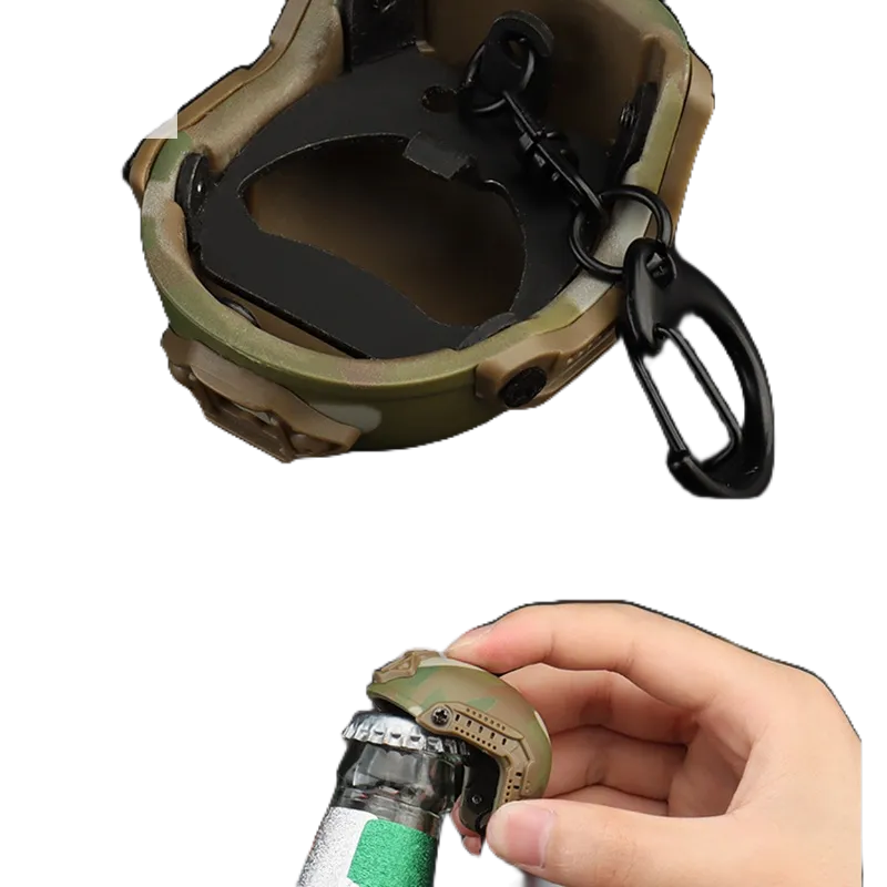 Móc Khóa Hình Nón Bảo Hiểm mini Phong Cách Quân Đội