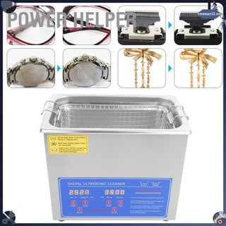Power Helper Hẹn giờ tắm kỹ thuật số Ultra Sonic Cleaner Vệ sinh bể chứa không gỉ 3L Siêu âm phích cắm Vương quốc Anh 220V